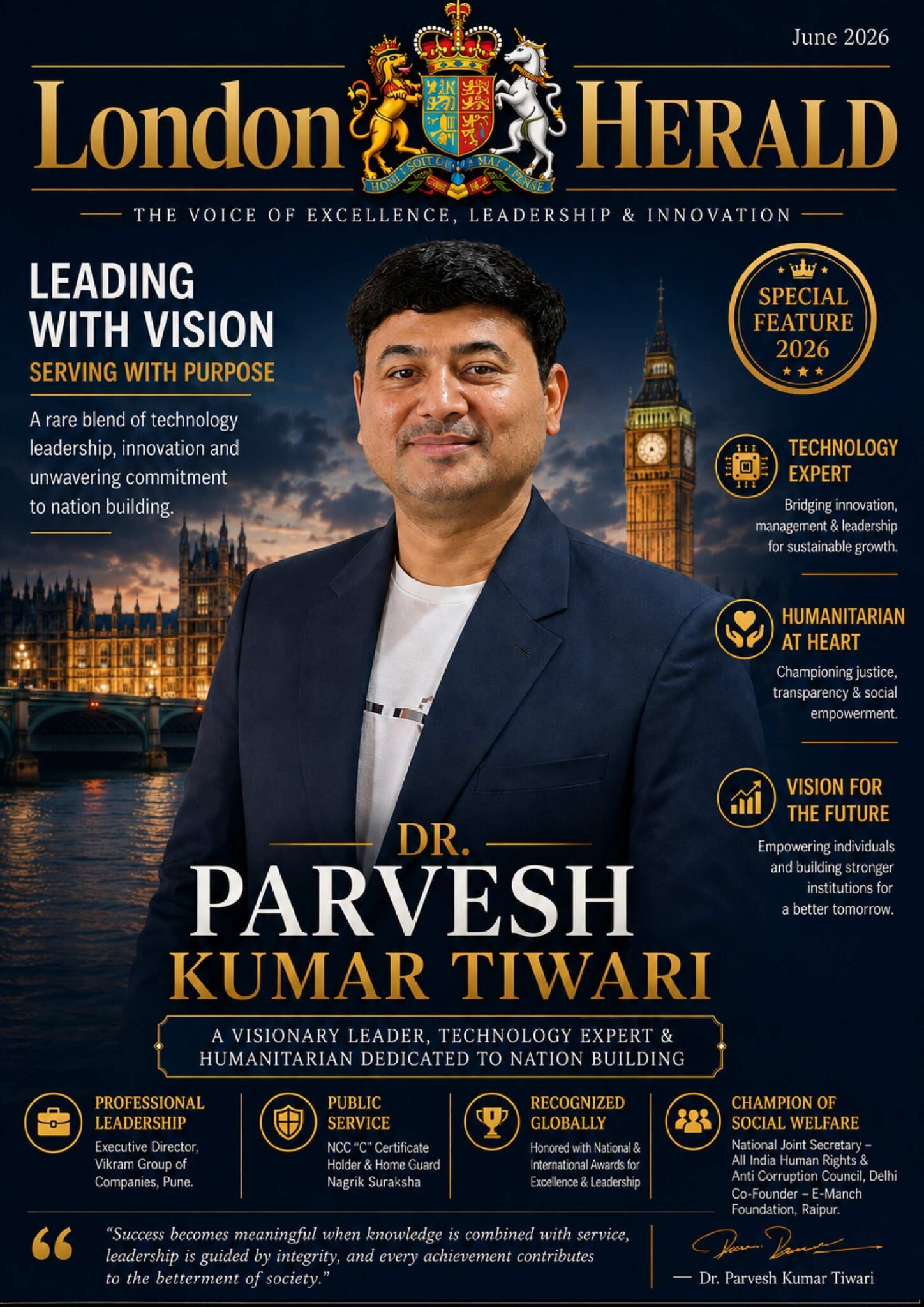Dr. Parvesh Kumar Tiwari - London Herald